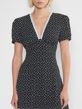 Aritzia Black Mini Dress with White Heart Print
